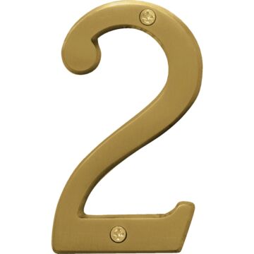 HY-KO Hy-Ko 4 In. Brushed Brass Number 2