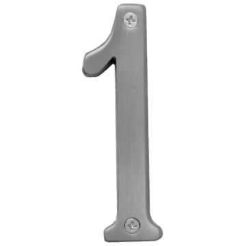 HY-KO Hy-Ko Prestige Series 4 In. Satin Nickel House Number One