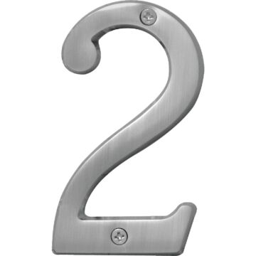 HY-KO Hy-Ko Prestige Series 4 In. Satin Nickel House Number Two