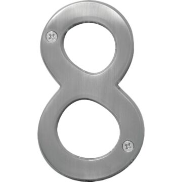 Hy-Ko Prestige Series 4 In. Satin Nickel House Number Eight