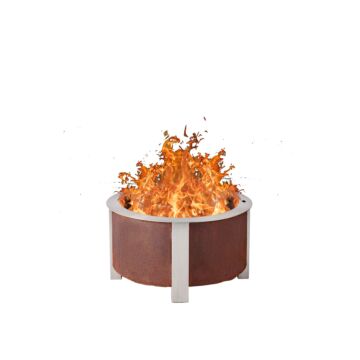 Breeo 23.5 in ID 26.62 in OD Corten Steel SS Rim/Leg Smokeless Fire Pit
