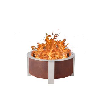 Breeo 29.5 in ID 33.62 in OD Corten Steel SS Rim/Leg Smokeless Fire Pit