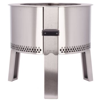 Breeo 17.5 in ID 304 SS SS Rim/Leg Pakka Wood Handle Portable Smokeless Fire Pit