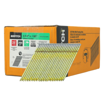 Bostitch Framing Nails, 28 Degree, Wire Weld, Galvanized, 3-1/4-Inch X .120-Inch, 2000-Pack