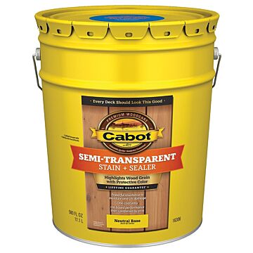 Cabot Semi-Transparent Deck & Siding Stain (Neutral) 5 gal