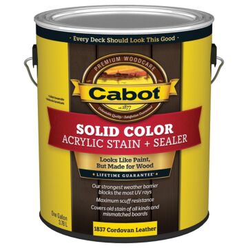 Cabot Solid Color Acrylic Stain + Sealer (Cordovan Brown) 1 gal