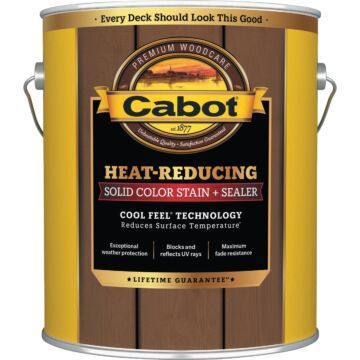 Cabot Heat-Reducing Solid Color Stain + Sealer w/ Cool Feel Technology (Equestrian Brown) 1 gal