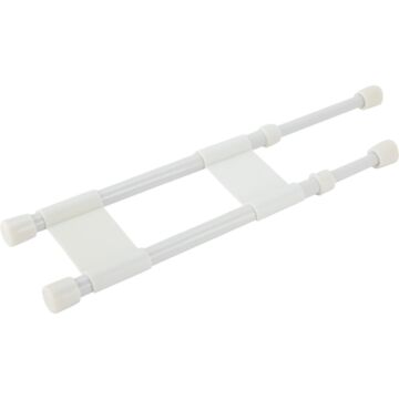 Camco Manufacturing RV Cupboard Double Bar (White) Extends 10 in. to 17 in.