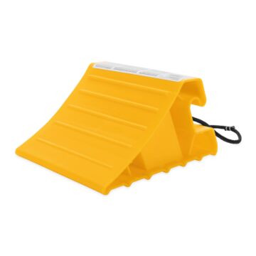 Camco Manufacturing Camco Yellow Plastic RV Super Wheel Chock with Rope