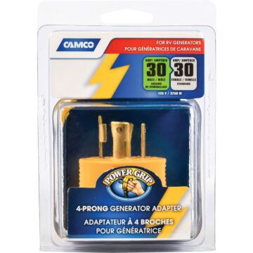 Camco Manufacturing Power Grip 30-Amp 4-Prong RV Generator Adapter