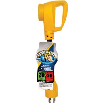 Camco Manufacturing Power Grip 30/50A 4-Prong Dogbone RV Generator Adapter