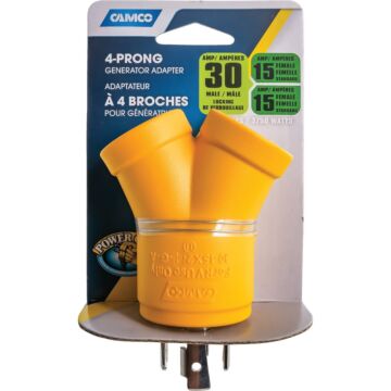 Camco Manufacturing Power Grip 30-Amp 4-Prong Y RV Generator Adapter
