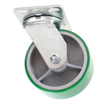World Casters & Equipment Manufacturing 1500 lb 6 in Poly on Cast Iron Swivel Caster
