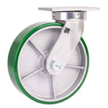 World Casters & Equipment Manufacturing 2200 lb 10 in Poly on Cast Iron Swivel Caster