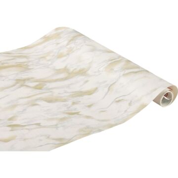 Con-Tact Creative Covering 18 In. x 9 Ft. White Marble Self-Adhesive Shelf Liner