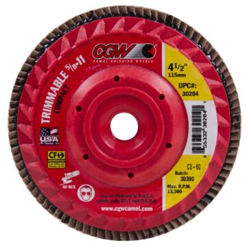 CGW 4-1/2 in 5/8-11 Compact Trimmable Mini Flap Disc