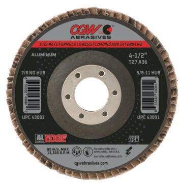 CGW 4-1/2 in 7/8 in Type 27/Depressed Center Flat Flap Disc