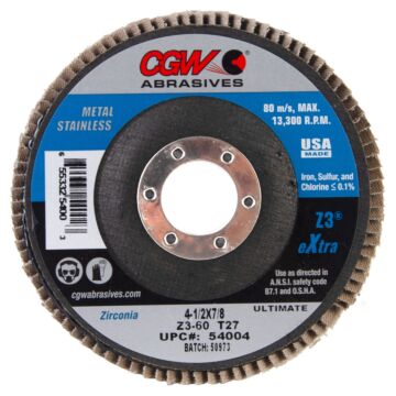 CGW Ultimate 4-1/2 in 7/8 in Type 27/Depressed Center Flat Flap Disc