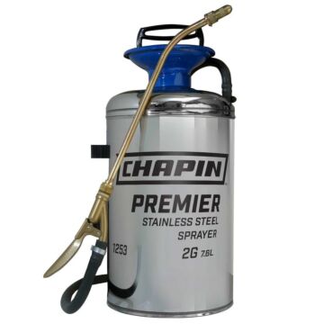 Chapin 1253 Handheld Sprayer, 2 gal Tank, Stainless Steel Tank, 42 in L Hose, Silver