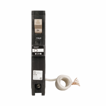 Eaton CH GFCI circuit breaker,Ground fault circuit breaker,Trip flag, GFCI,20 A,10 kAIC,Single-pole,120/240 V,CHFGF,Ground fault circuit interrupter,GFI