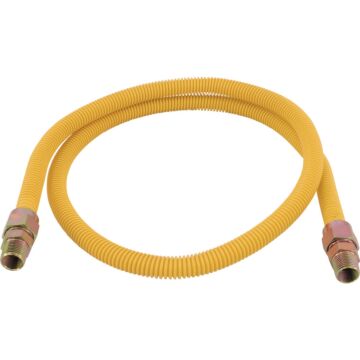 EASTMAN Eastman 5/8 In. OD x 60 In. 1/2 In. MIP (Tapped 3/8 In. FIP) x 1/2 In. MIP (Tapped 3/8 In. FIP) Coated Stainless Steel Gas Connector