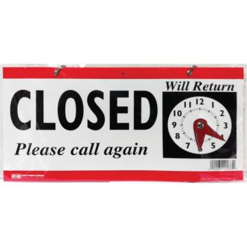 HY-KO Hy-Ko Plastic Sign, Open/Closed Clock