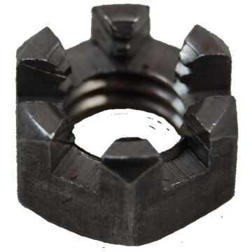 Slotted Finished Hex Nut, Coarse Thread, 1/4-20, Zinc CR+3