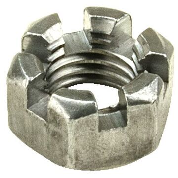 Slotted Finished Hex Nut, Coarse Thread, 3/4"-10, Zinc Coated CR+3