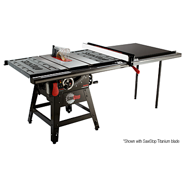 SawStop ASSEMBLY: 1.75HP Contractor Saw with 52” Professional T-Glide fence system, rails & extension table