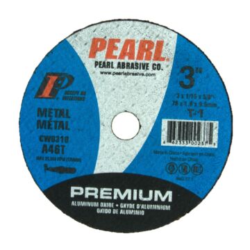 Pearl Abrasives 3 x 1/16 x 3/8 Premium AO Small Diameter Cut-Off Wheels, A46T