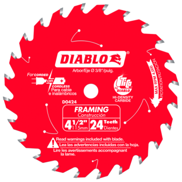 Diablo Tools 4-1/2 in. x 24 Tooth Framing Trim Saw Blade