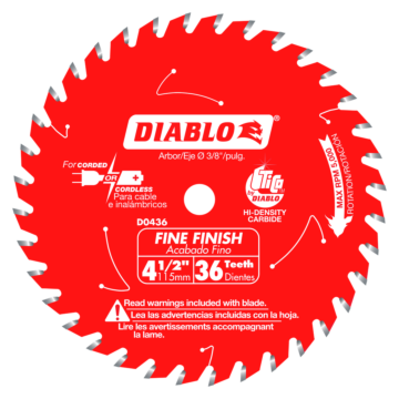 Diablo Tools 4-1/2 in. 36 Tooth Fine Finish Saw Blade