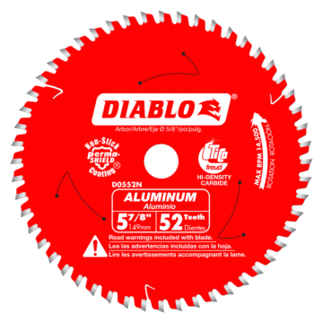 Diablo Tools 5-7/8 in. x 52 Tooth Medium Aluminum Cutting Saw Blade