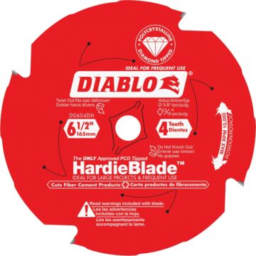Diablo Tools Diablo HardieBlade 6-1/2 In. 4-Tooth PCD Fiber Cement Circular Saw Blade, Bulk