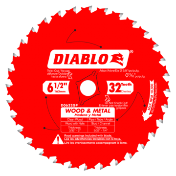 Diablo Tools 6-1/2 in. x 32 Tooth Wood & Metal Carbide Saw Blade