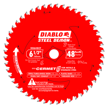 Diablo Tools 6-1/2 in. x 48 Tooth Steel Demon Cermet II Saw Blade for Metals and Stainless Steel
