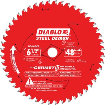 Diablo Tools Diablo Steel Demon 6-1/2 In. 48-Tooth Cermett II Metal Circular Saw Blade