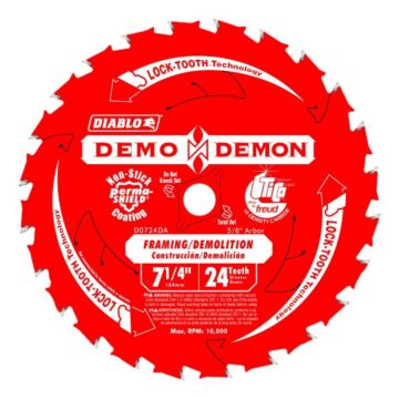 Diablo Tools 7-1/4 in. 24-Tooth Demo Demon™ Framing/Demolition Saw Blade