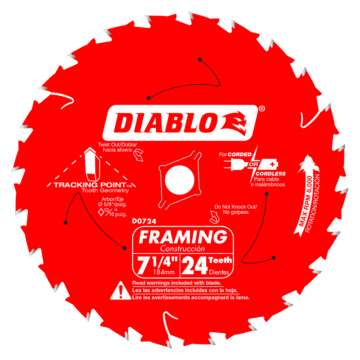 Diablo Tools 7-1/4 in. x 24-Tooth Framing Saw Blade (3-Pack)