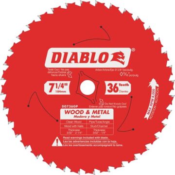 Diablo Tools 7-1/4 in. x 36 Tooth Wood & Metal Carbide Saw Blade