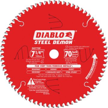 Diablo Tools Diablo Steel Demon 7-1/4 In. 70-Tooth Thin Metal Circular Saw Blade, Bulk