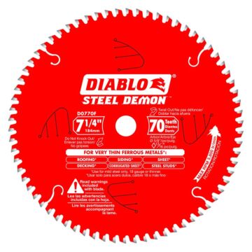 Diablo Tools 7-1/4 in. x 70 Tooth Steel Demon Metal Cutting Saw Blade
