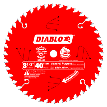 Diablo Tools 8-1/2 in. x 40 Tooth General Purpose Slide Miter Saw Blade