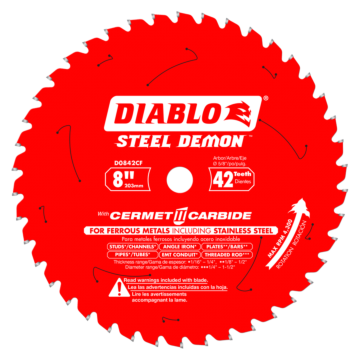Diablo Tools 8 in. x 42 Tooth Steel Demon Cermet II Saw Blade for Metals and Stainless Steel