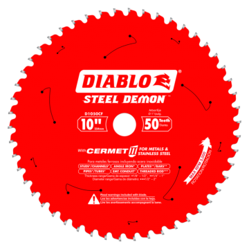 Diablo Tools 10 in. x 50 Tooth Steel Demon Cermet II Saw Blade for Metals and Stainless Steel