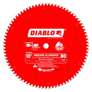 Diablo Tools 10 in. x 80 Tooth Medium Aluminum Saw Blade