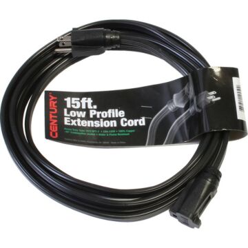 Century Wire & Cable Ext Cord 14/3 x 15 ft Flat Blk