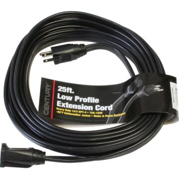 Century Wire & Cable Ext Cord 12/3 25 ft Flat Black