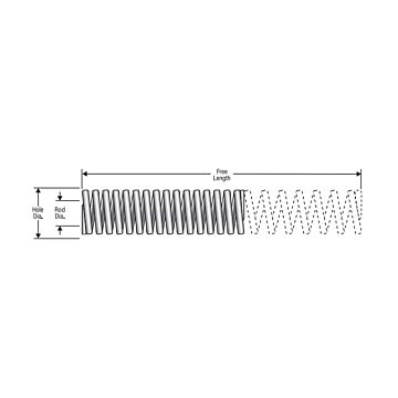 CENTURY SPRING 1 in 0.875 in 0.4375 in Compression Die Spring