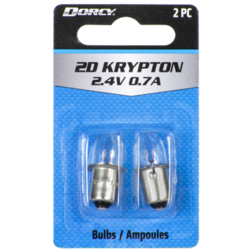 Dorcy 2D Krypton 2.4V 0.7A Replacement Flashlight Bulbs (2pk)